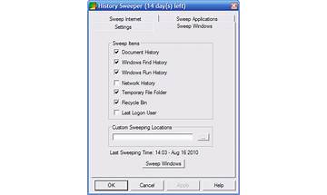 History Sweeper for Windows - Download it from Habererciyes for free
